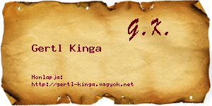 Gertl Kinga névjegykártya
